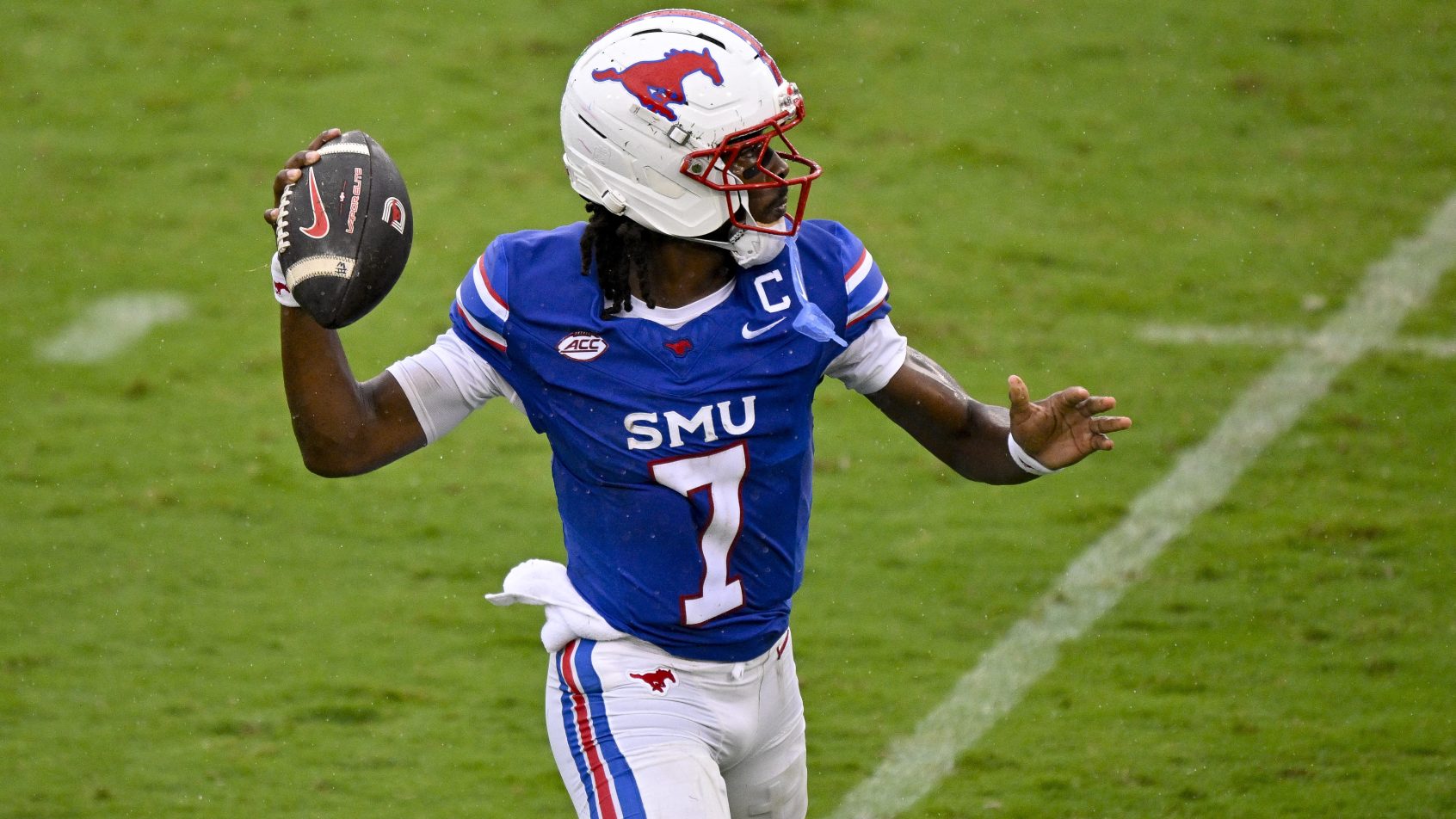 Kevin Jennings playing for SMU in the 2026 season.
