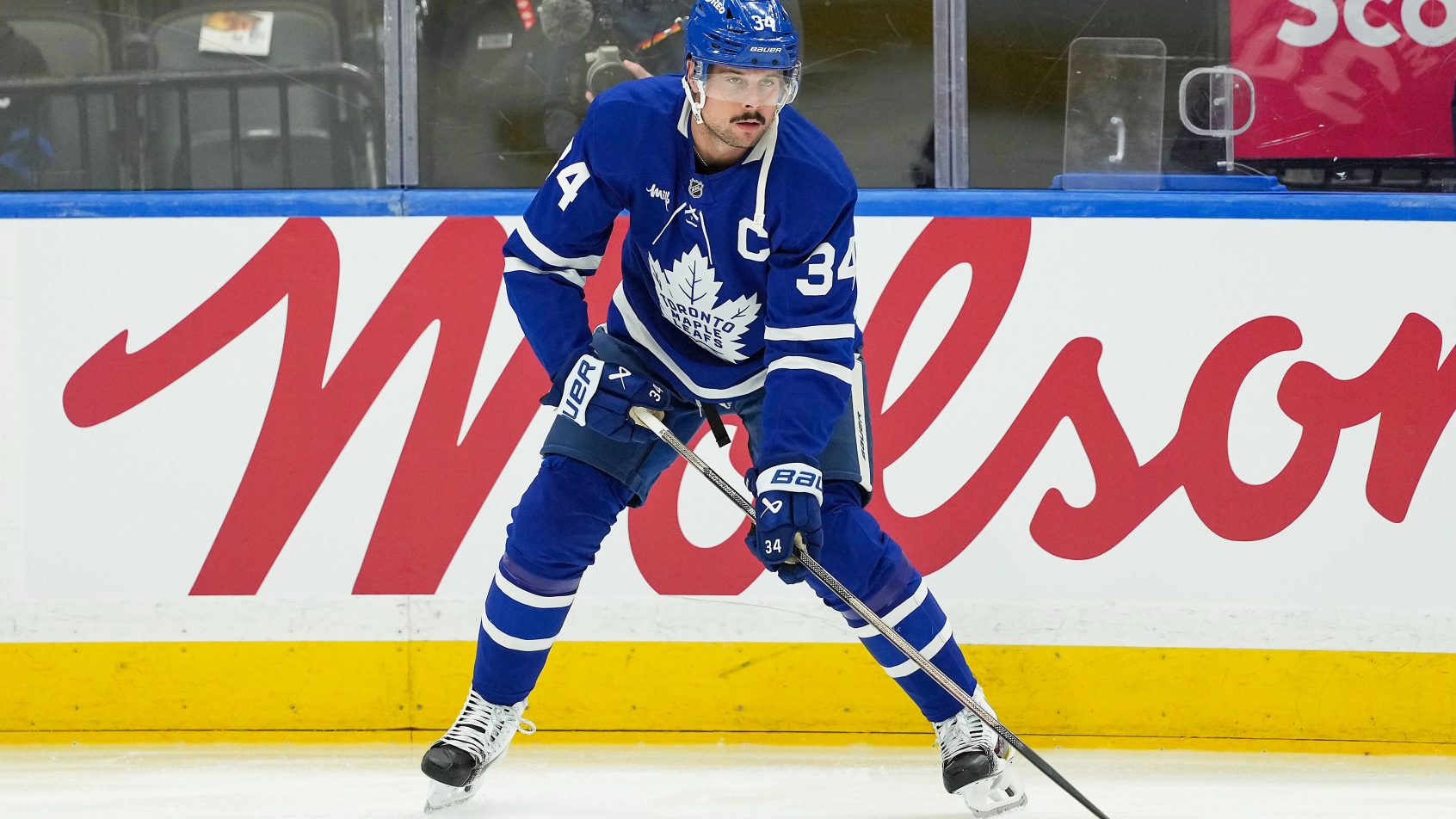 Auston Matthews playing for the Maple Leafs in the 2026-27 NHL season.
