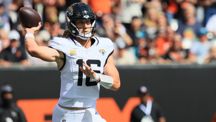 Trevor Lawrence throws a pass in a win over the Bengals.