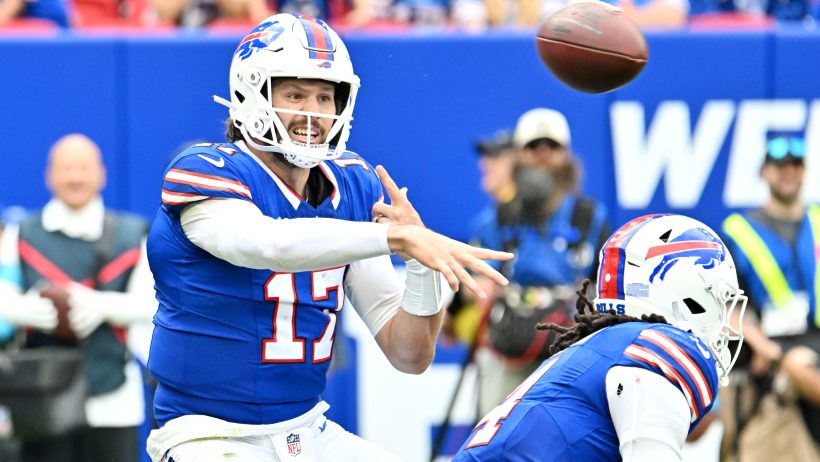 Josh Allen playing for the Buffalo Bills in the 2026 NFL season.