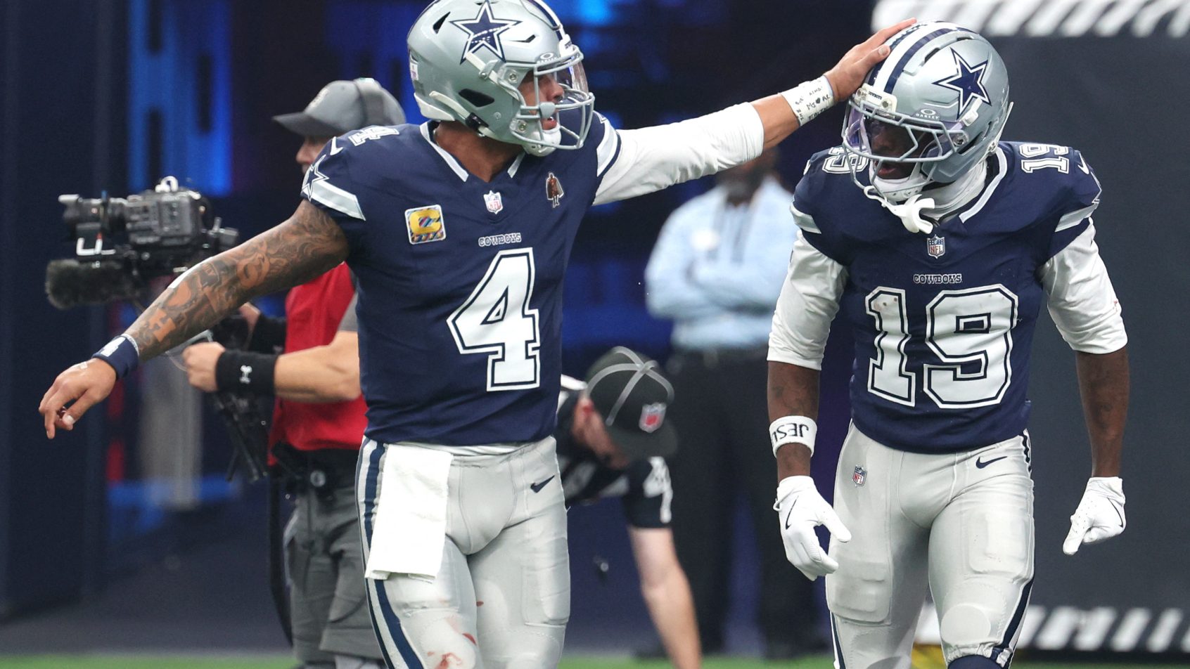 Dak Prescott playing for the Dallas Cowboys in the 2026 NFL season.
