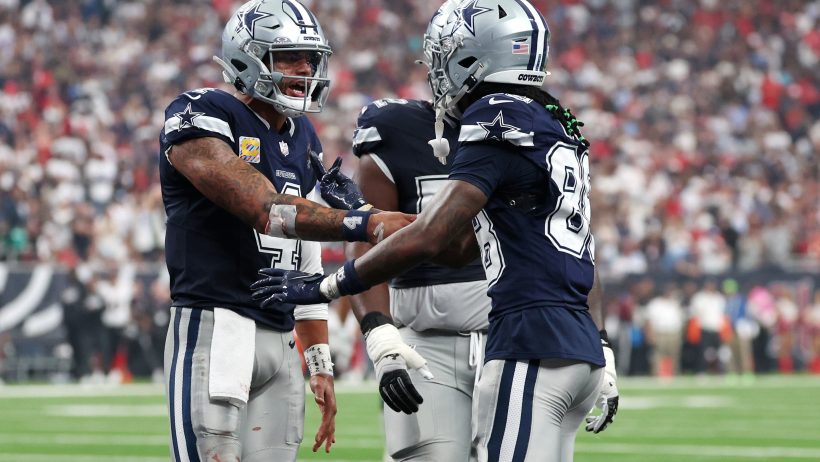 Dak Prescott celebration with CeeDee Lamb