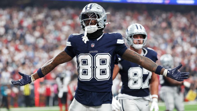 CeeDee Lamb celebrates during a win over the Texans.