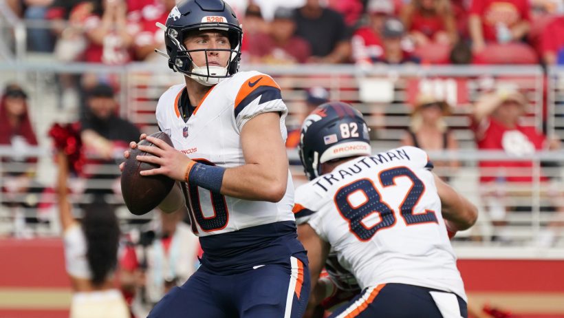 Bo Nix playing for the Broncos in the 2026 NFL season.