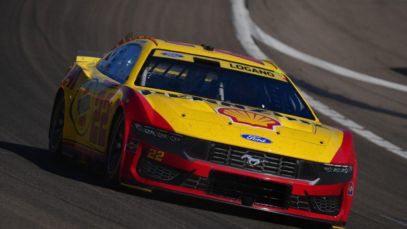 Joey Logano on-track in Las Vegas (2026).