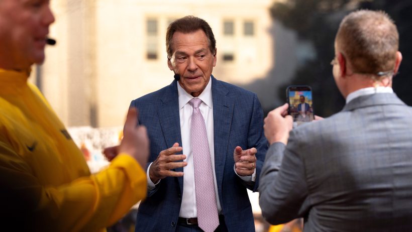 Nick Saban prepares for ESPN College GameDay in Iowa City