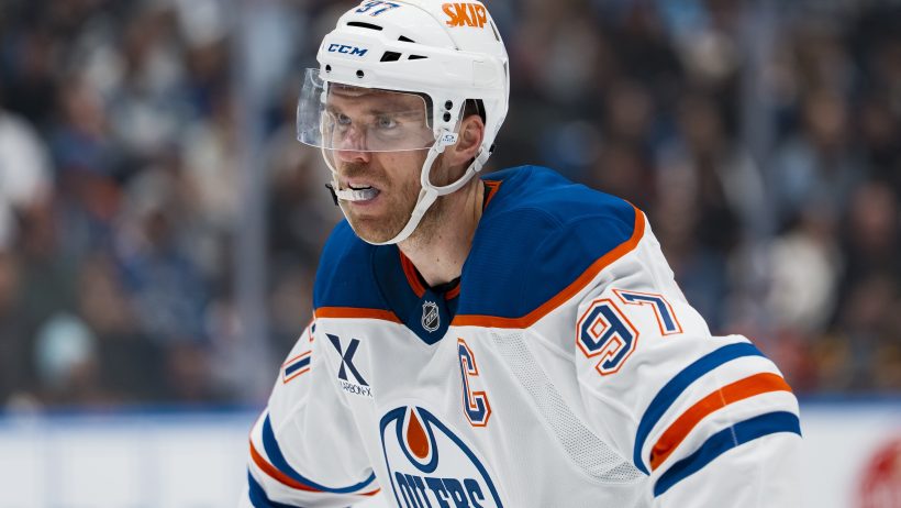 Connor McDavid gets ready to play.
