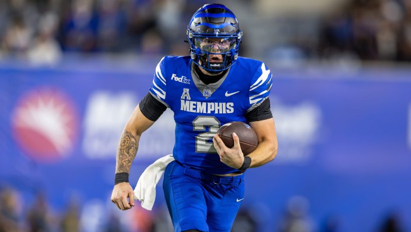 Marcus Stokes carries the ball for the Memphis Tigers.