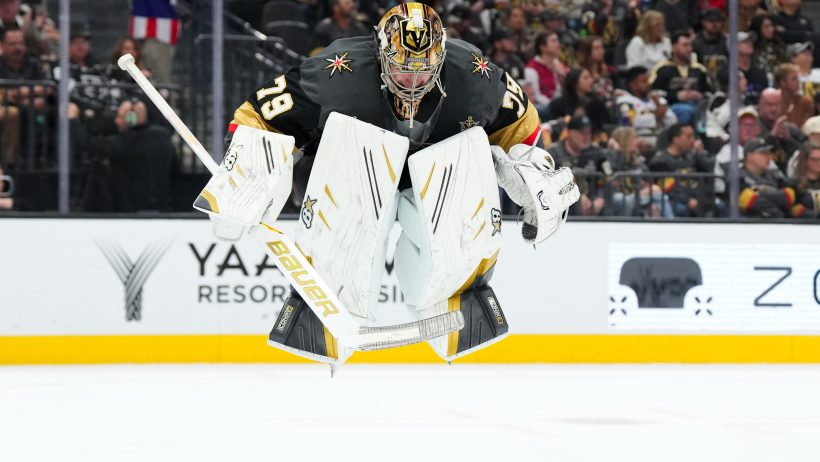 Carter Hart jumping