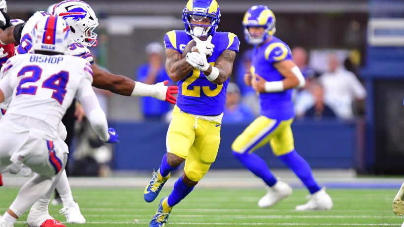 Kyren Williams running with the football