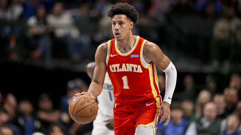 Jalen Johnson playing for the Atlanta Hawks.