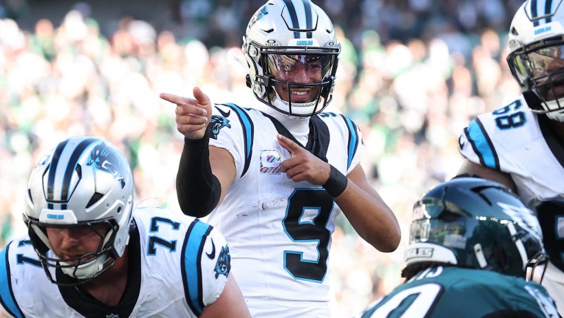 Bryce Young pointing reaction