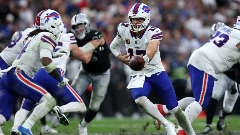 Josh Allen playing for the Buffalo Bills in the 2026 NFL season.