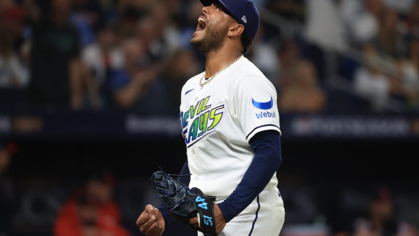Freddy Peralta celebrating