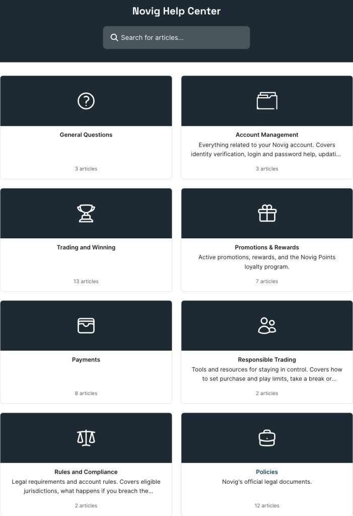 novig customer support novig help center