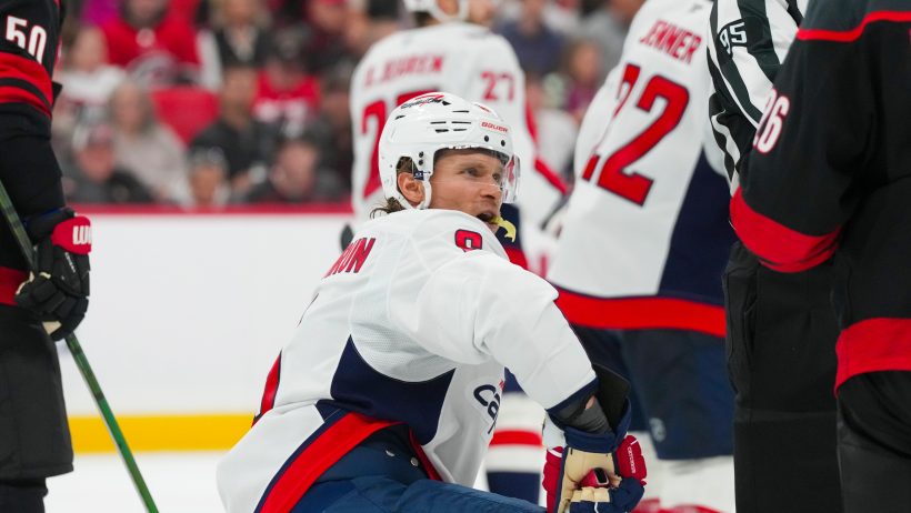 Washington Capitals defenseman Jakob Chychrun during a game against Carolina