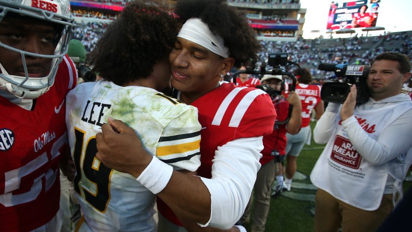 Ole Miss quarterback Trinidad Chambliss after the Missouri game