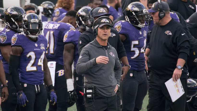 John Harbaugh head coach Baltimore Ravens