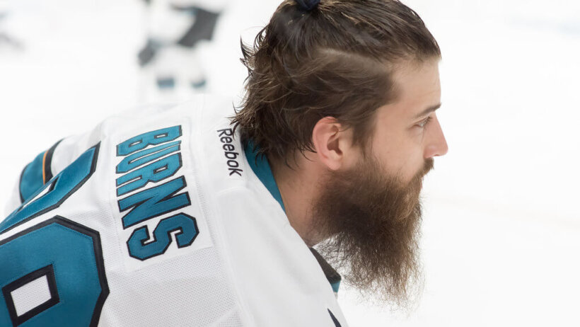 Brent Burns warming up with the Sharks
