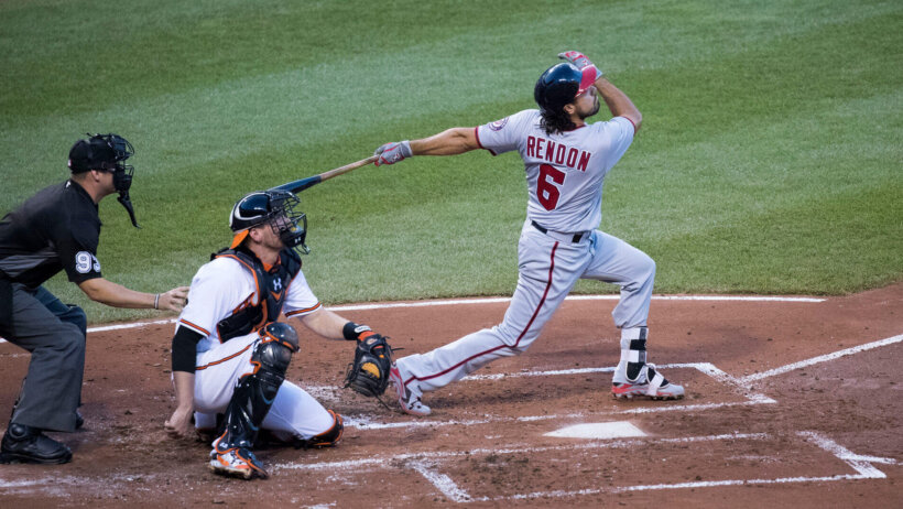 Anthony Rendon swinging the bat