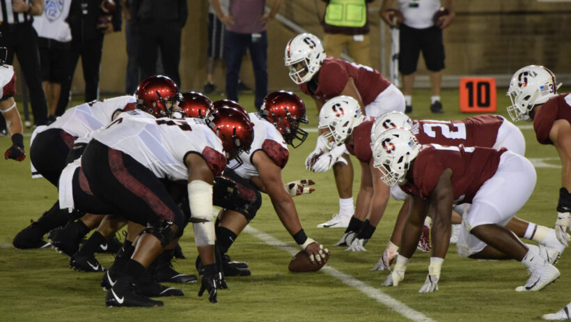 Stanford Cardinals football at the line of scrimmage