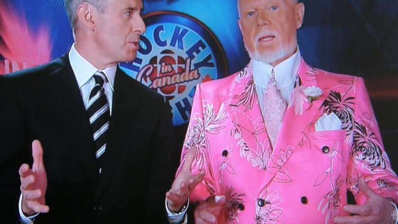 Don Cherry (R) and Ron MacLean (L) on Coach's Corner