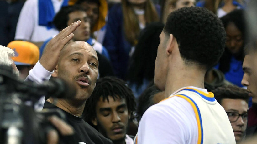 Lonzo Ball with his dad, Lavar