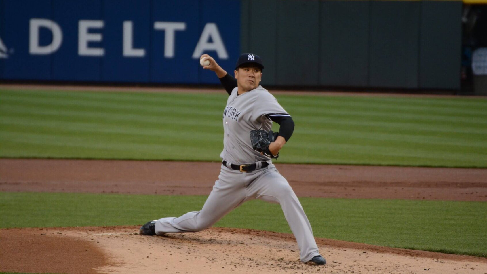Masahiro Tanaka pitching.