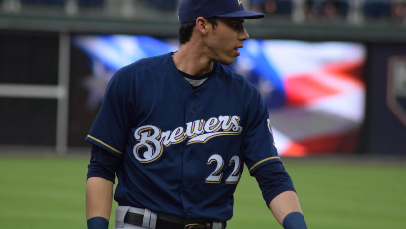Christian Yelich walking