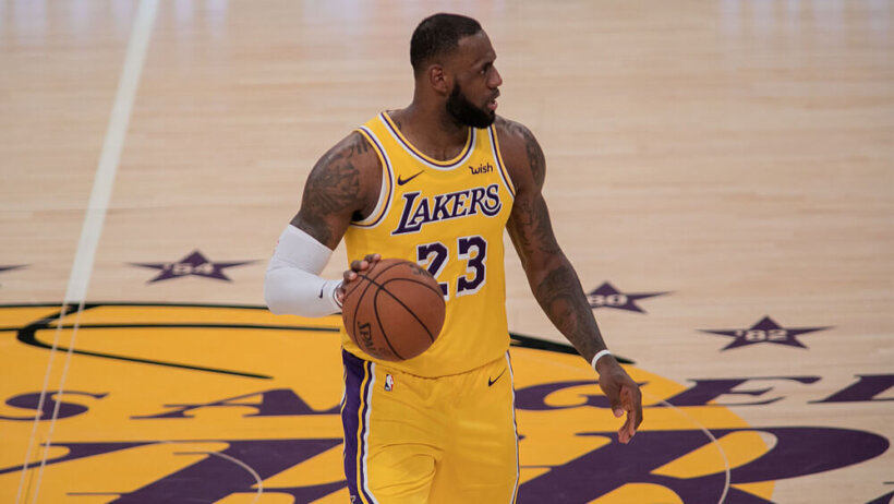 LeBron James dribbling