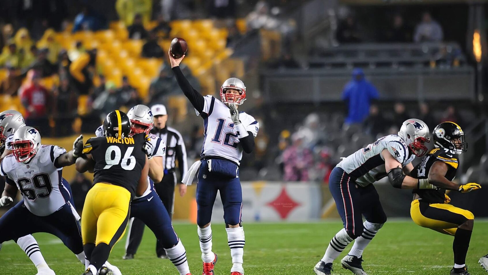 Tom Brady throwing a deep ball