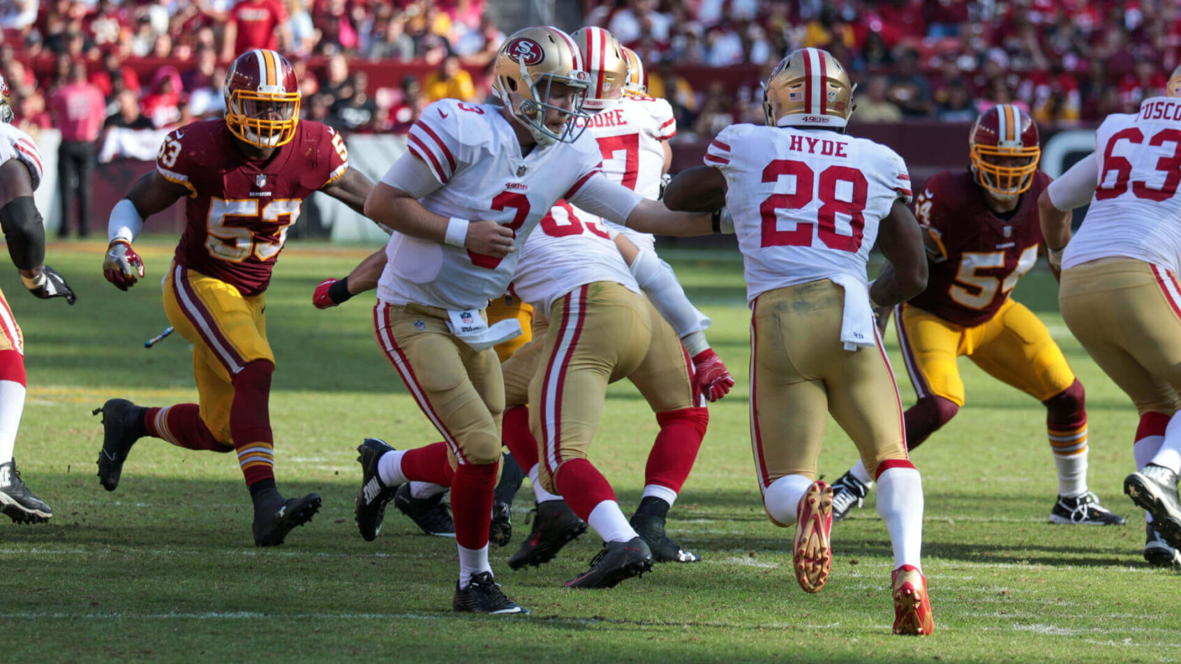San Francisco 49ers running play.