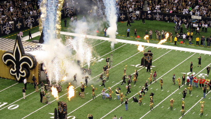 New Orleans Saints taking the field,