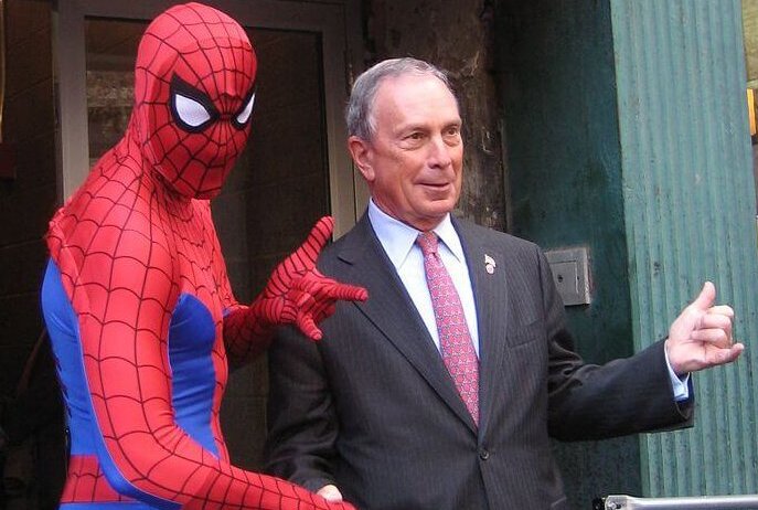 Michael Bloomberg with Spiderman