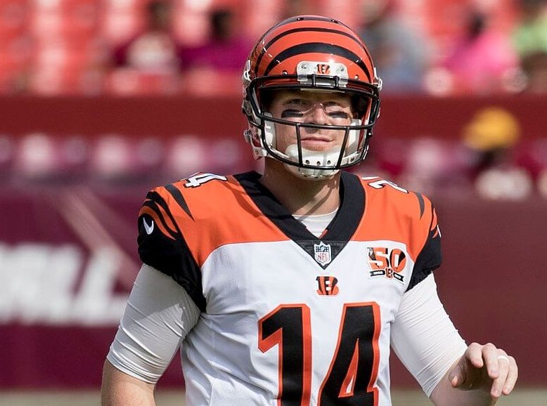 Andy Dalton walking off the field