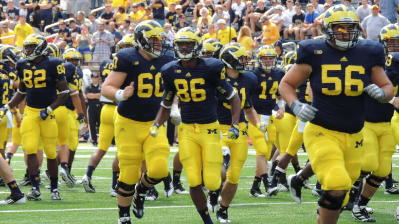 Michigan running on to field.