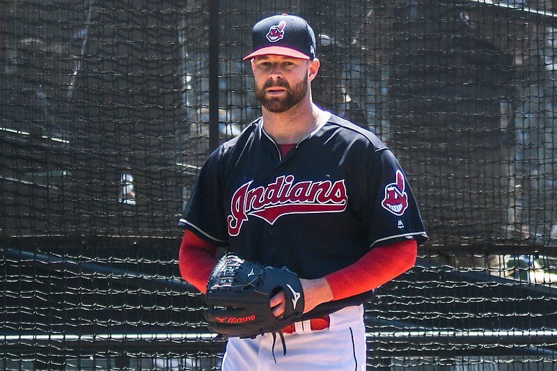 Corey Kluber warming up