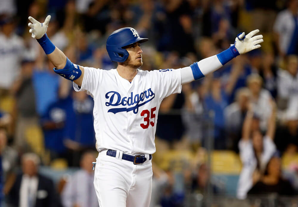 Cody Bellinger exults.