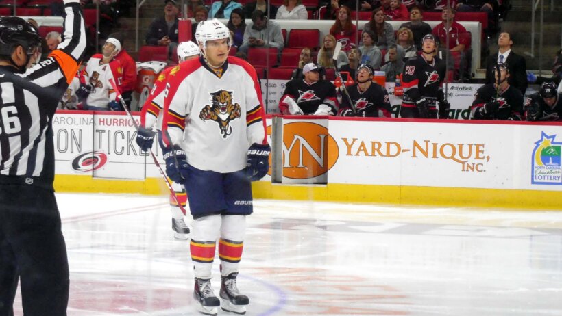 Aleksander Barkov Florida Panthers skates to penalty box