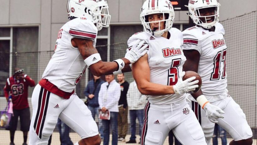 Wide receiver Andy Isabella playing for UMass.