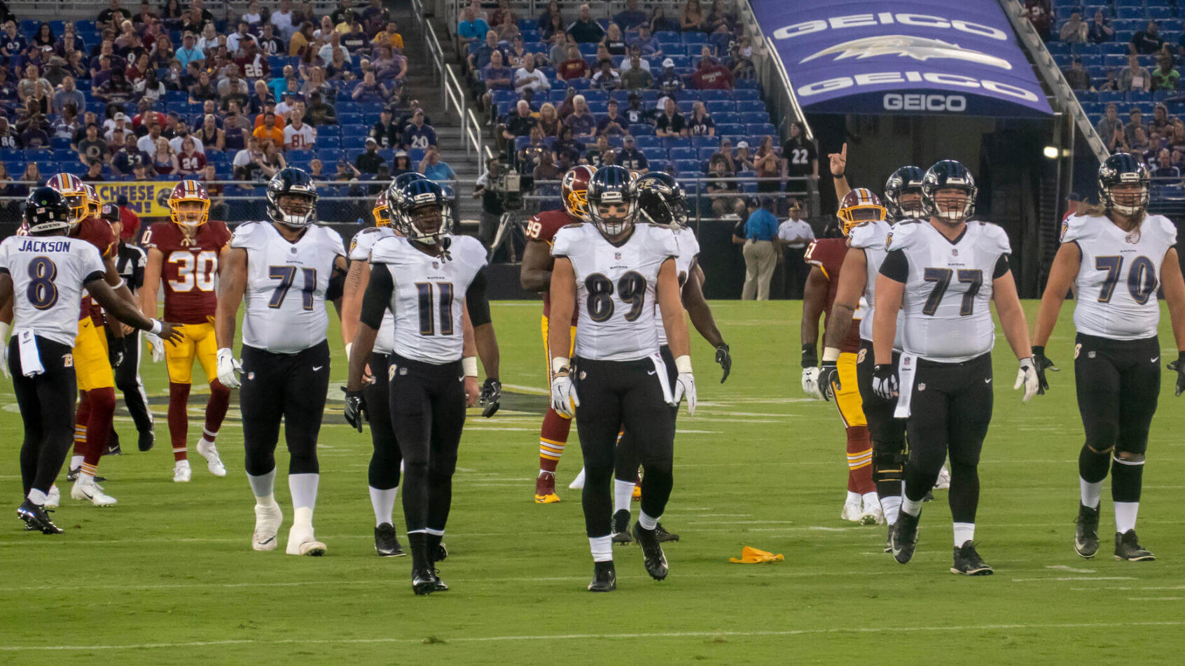 Ravens on the field