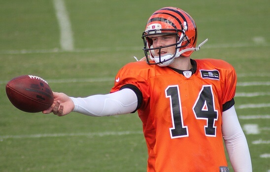 Andy Dalton practising with the Cincinnati Bengals