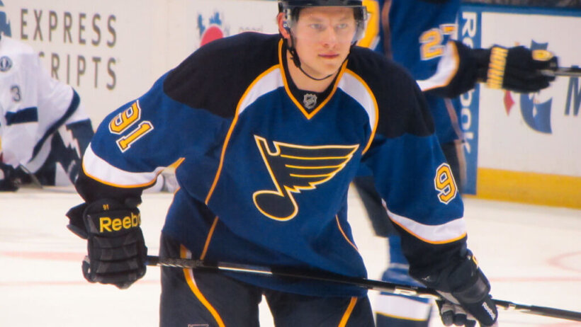 Blues forward Vladimir Tarasenko.