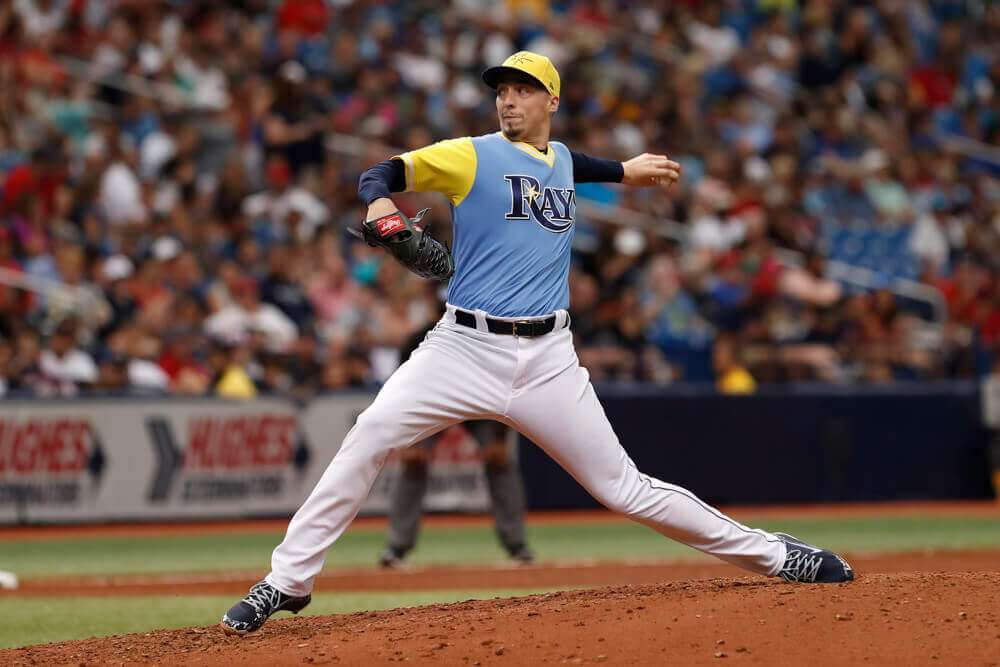 Blake Snell pitching for the Tampa Bay Rays