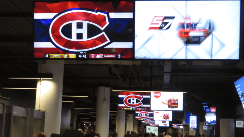 Bell Centre in Montreal during a Canadiens game.
