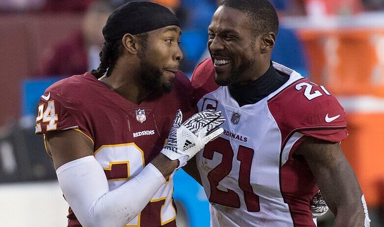 Arizona CB Patrick Peterson talking to Washington CB Josh Norman.