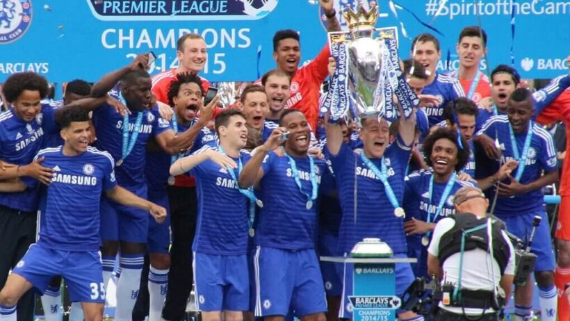 Chelsea with the cup