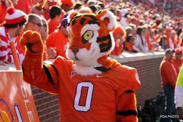 Clemson Tigers mascot on the field