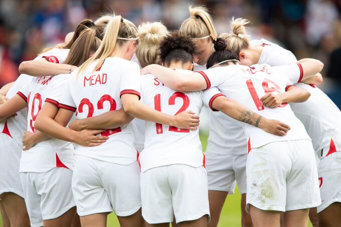 England national team huddling