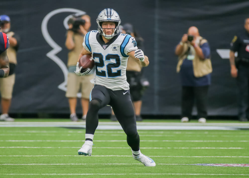 Christian McCaffrey running with the ball